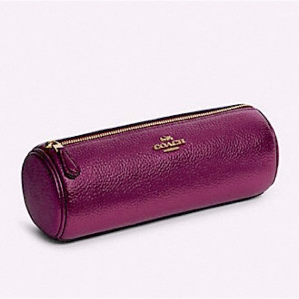 COACH MAKEUP BRUSH HOLDER      METALLIC BERRYSTYLE # F78525
